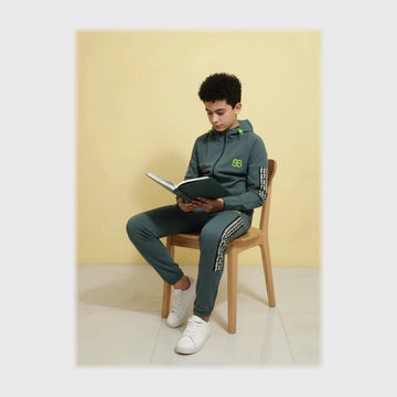 ترنج قطعتين خريفي بكابيتشو اطفالي محير سوفت نايلون خريفي كحلي شتوى من فرعون - 5180-g